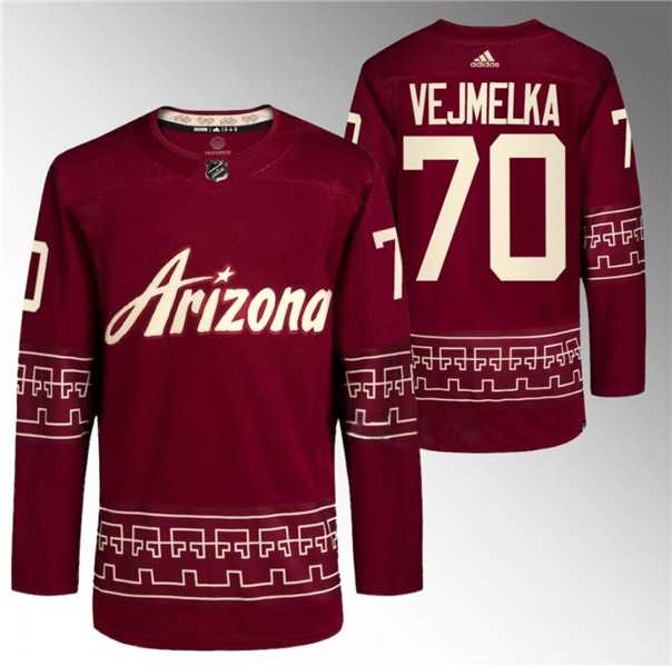 Mens Arizona Coyotes #70 Karel Vejmelka Garnet Alternate Pro Jersey Dzhi->arizona coyotes->NHL Jersey
